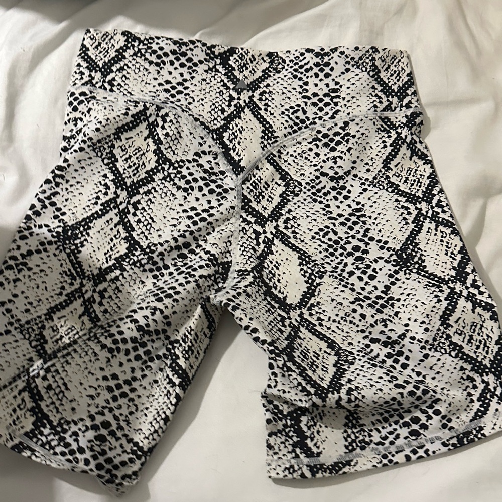 Balance Athletica Black and White Snake Print Athletic Shorts